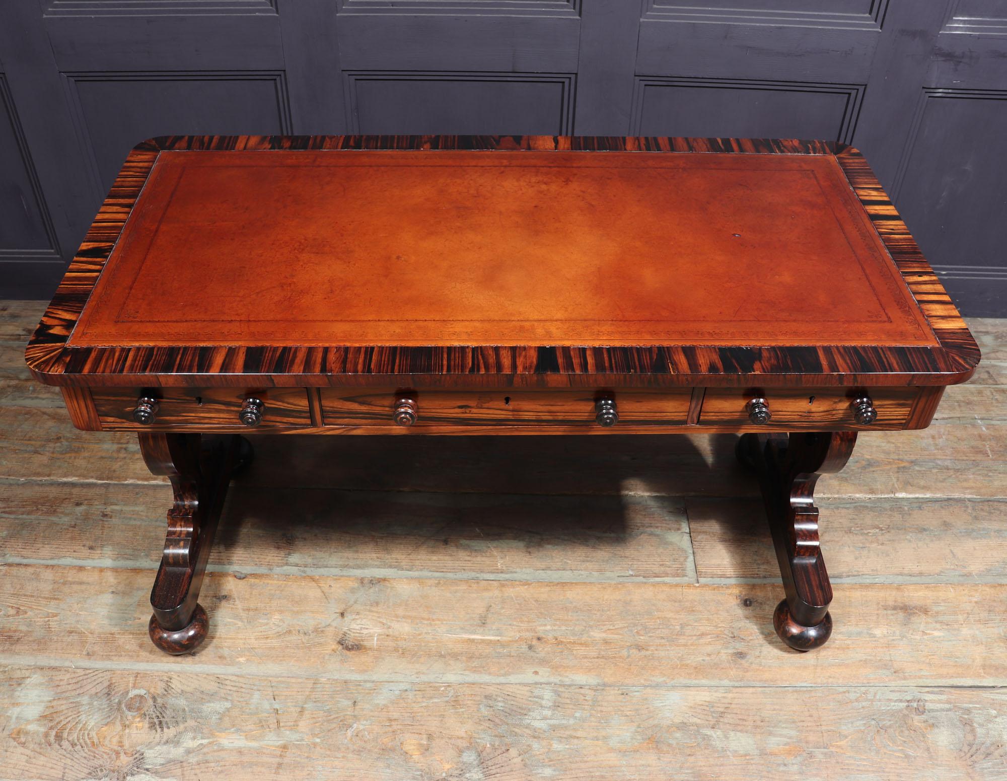 19th Century William IV Library Table in Coromandel  For Sale