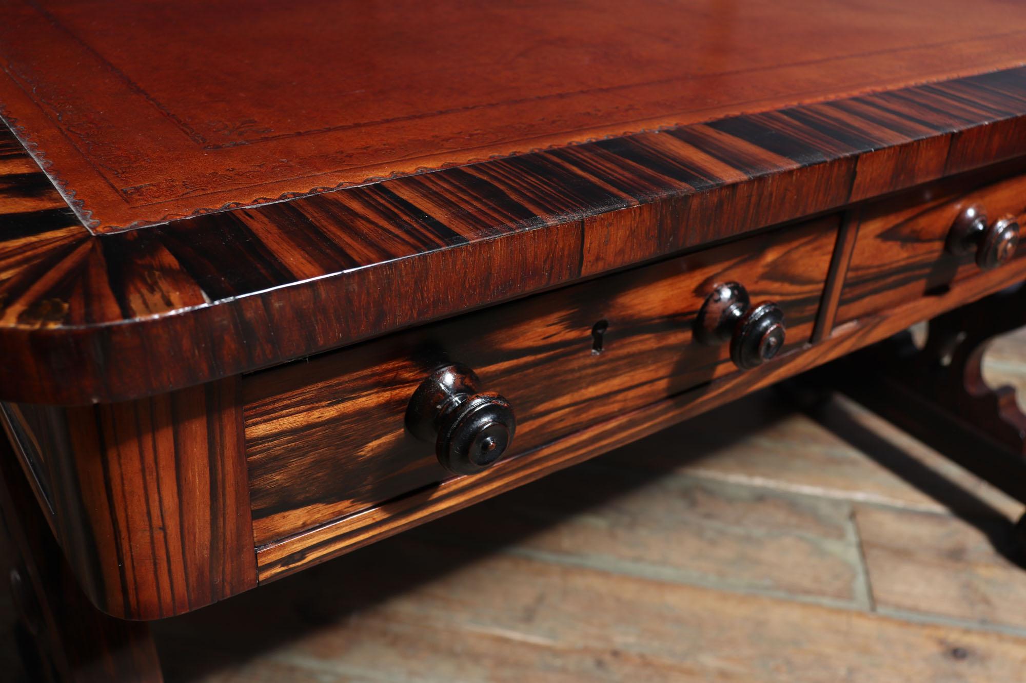 William IV Library Table in Coromandel For Sale 1