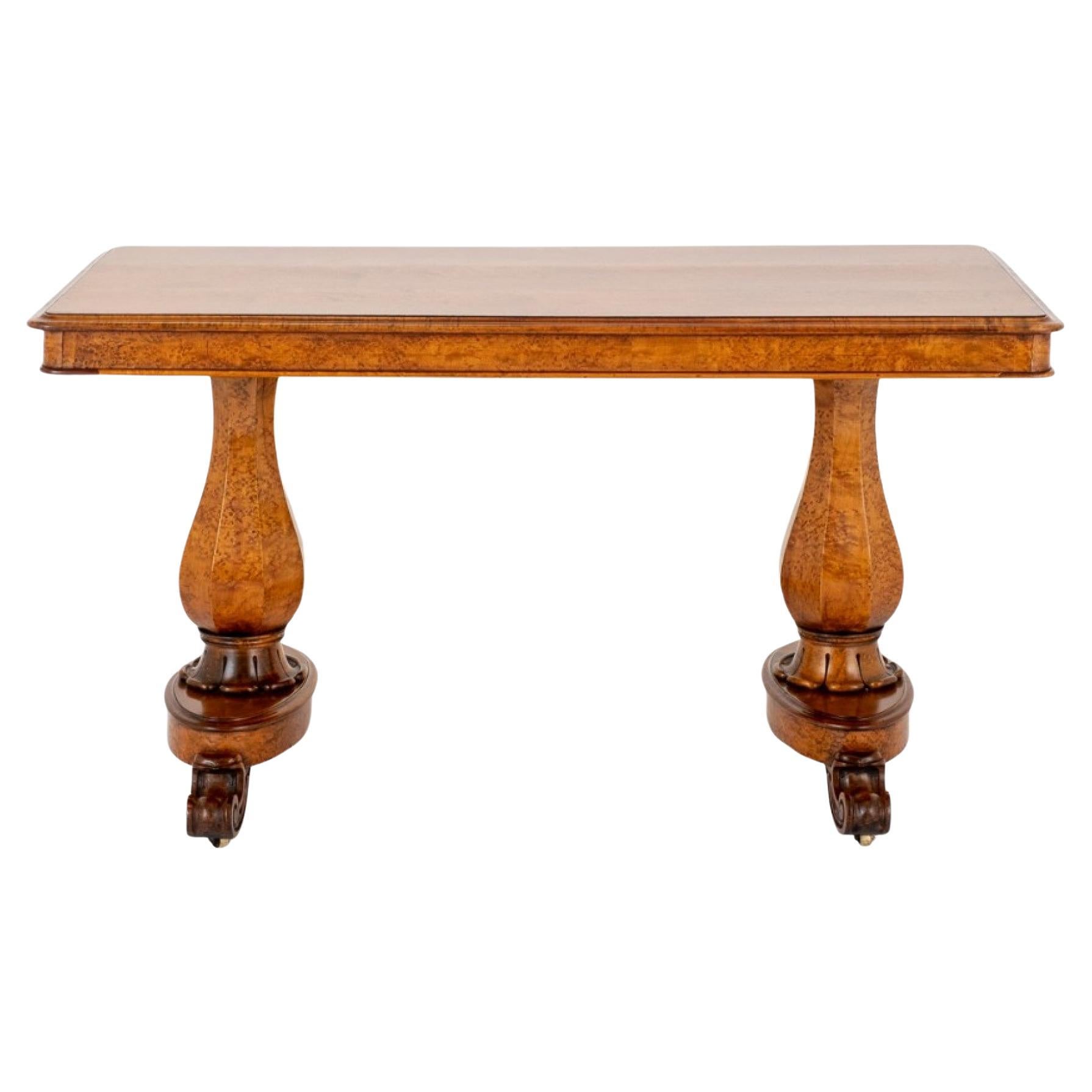 William IV Library Table Maple Desk 19th Century For Sale