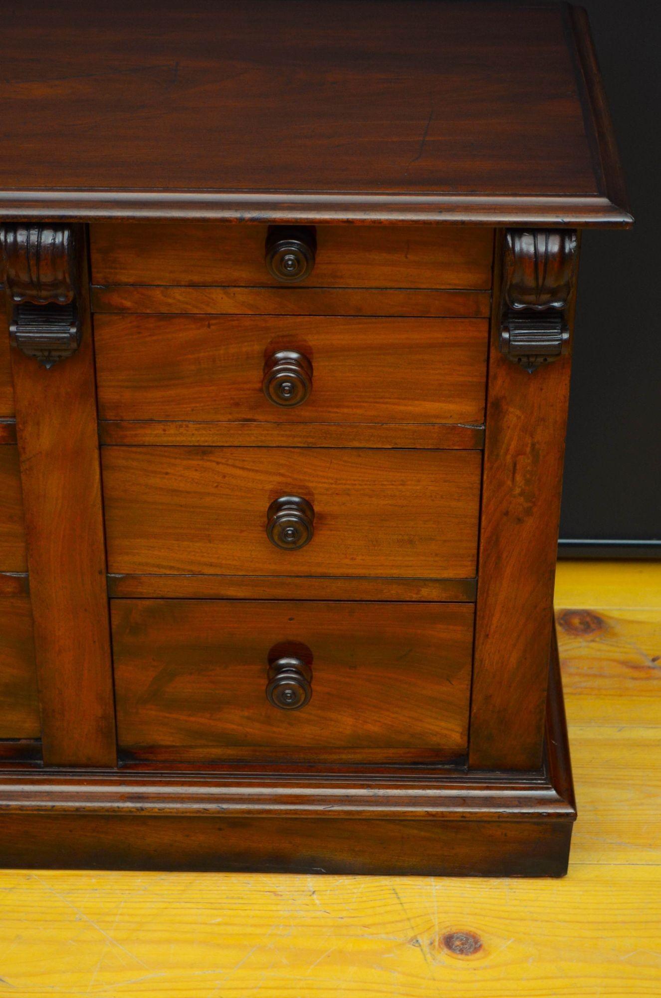 William IV Low Mahogany Chest of Drawers For Sale 9