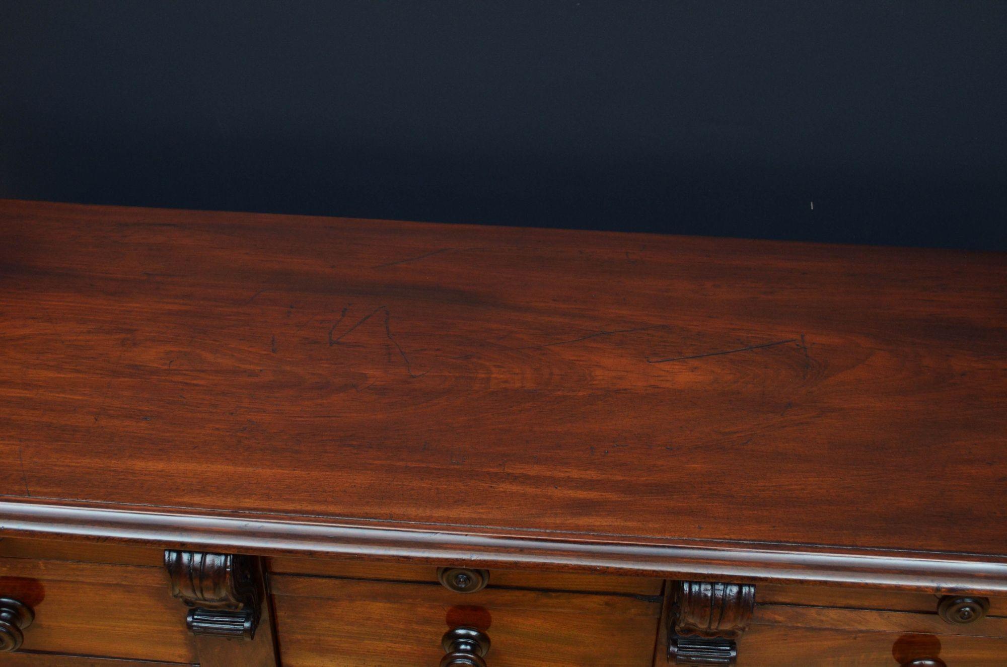 19th Century William IV Low Mahogany Chest of Drawers For Sale