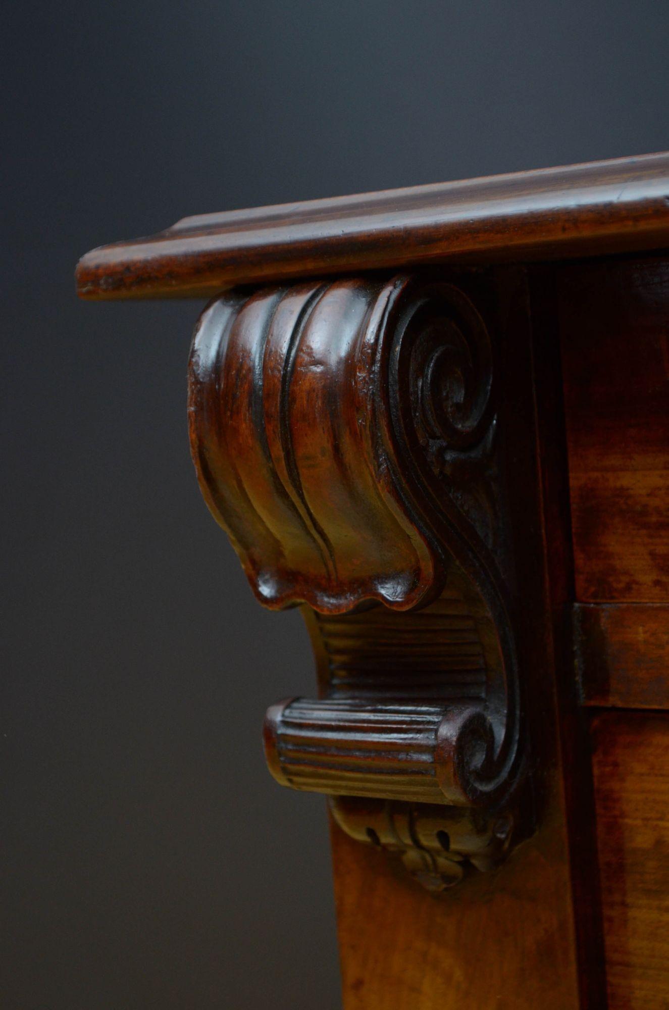 William IV Low Mahogany Chest of Drawers For Sale 4