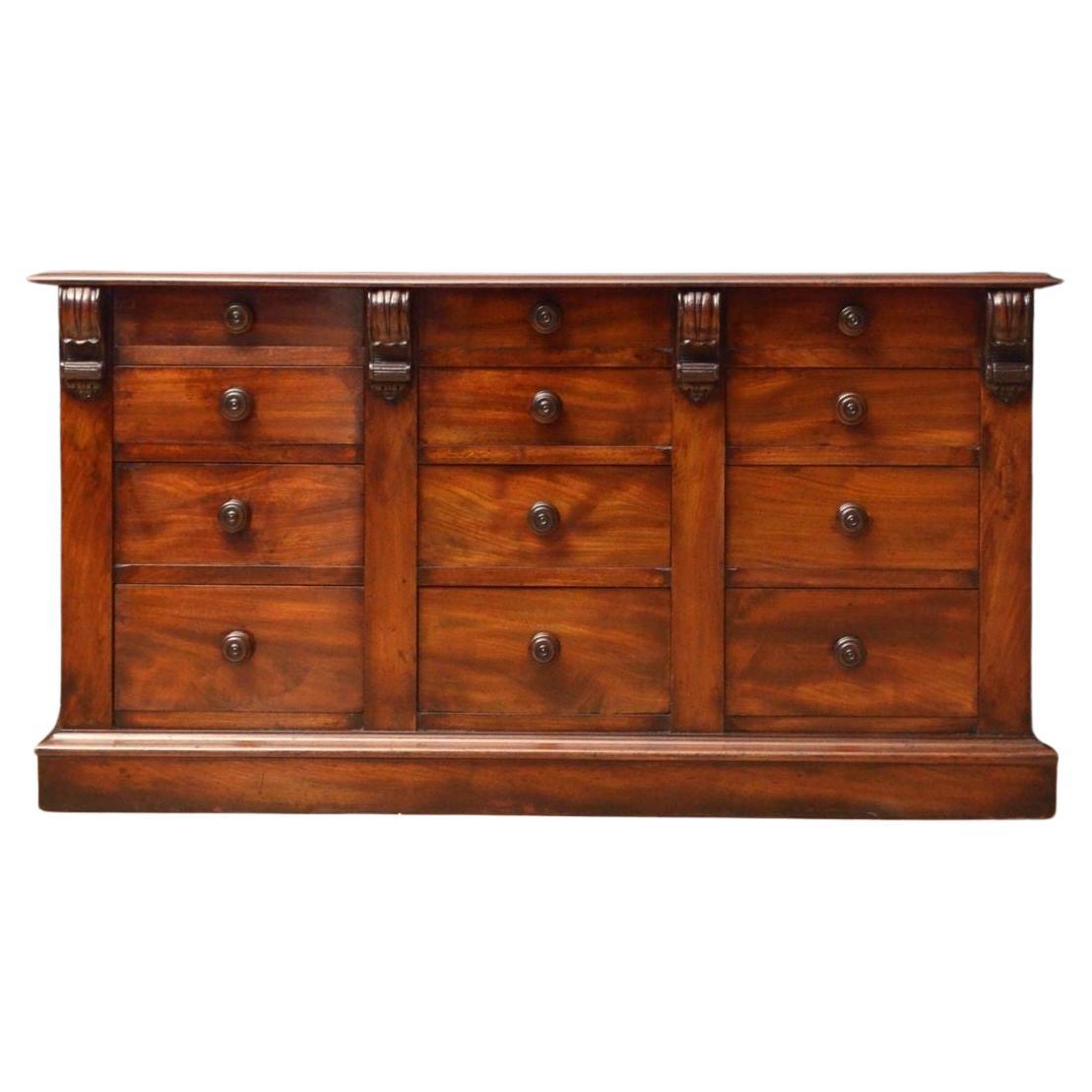 William IV Low Mahogany Chest of Drawers For Sale