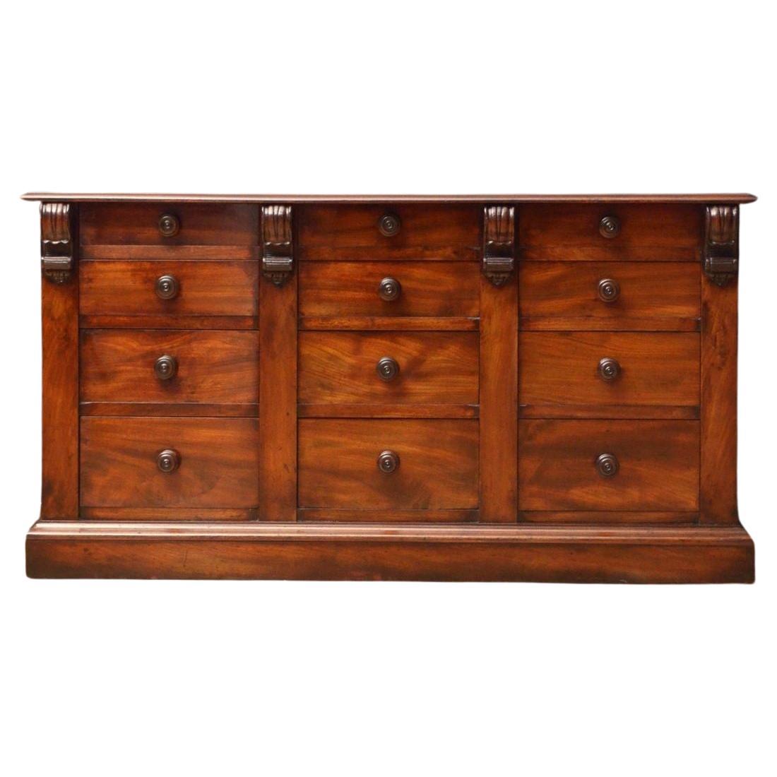William IV Low Mahogany Chest of Drawers