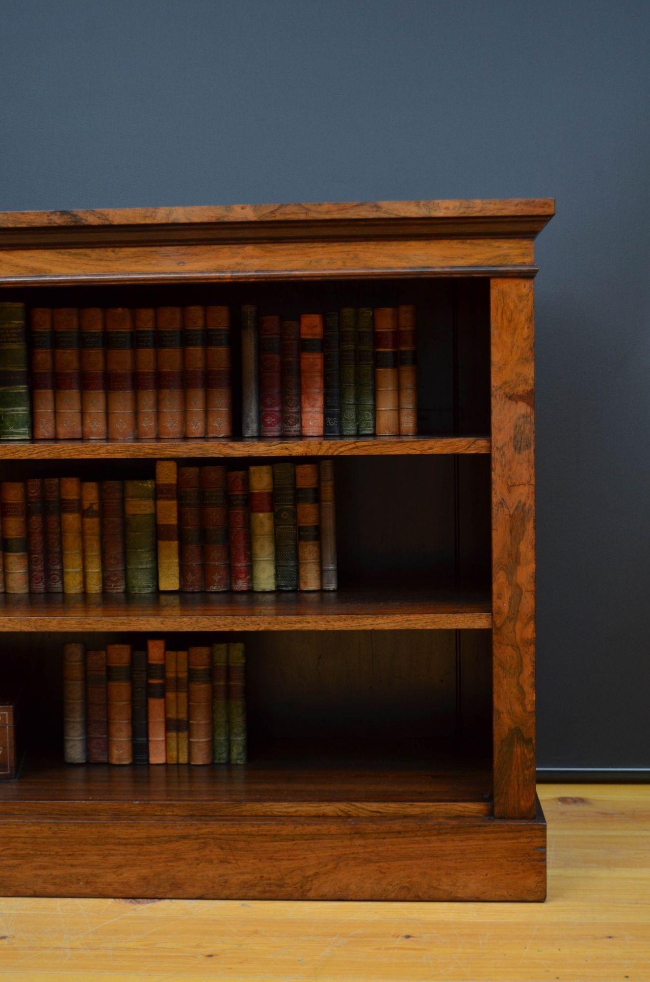William IV Low Open Bookcase in Rosewood For Sale 5