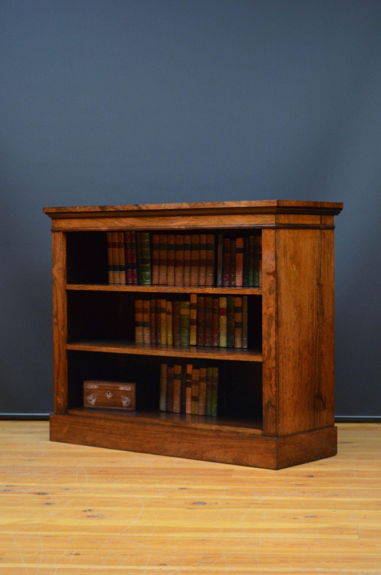 English William IV Low Open Bookcase in Rosewood For Sale