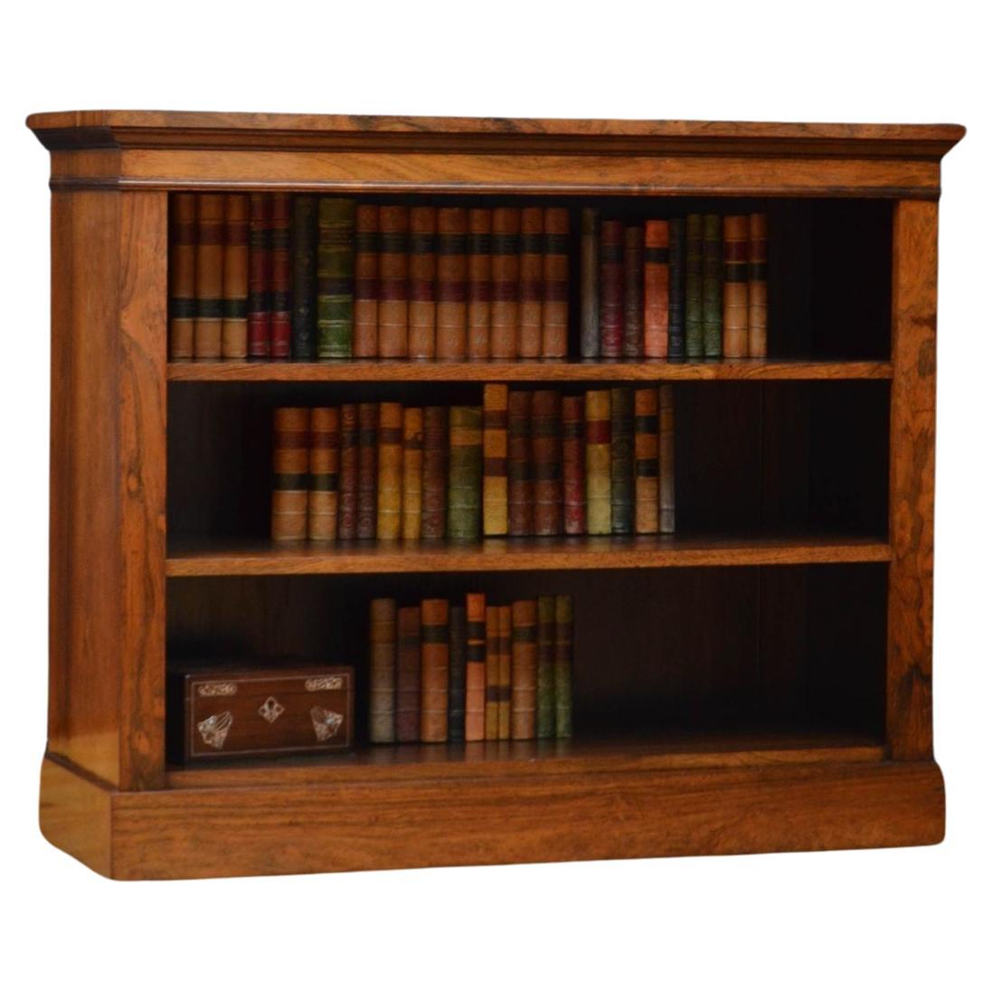 William IV Low Open Bookcase in Rosewood For Sale