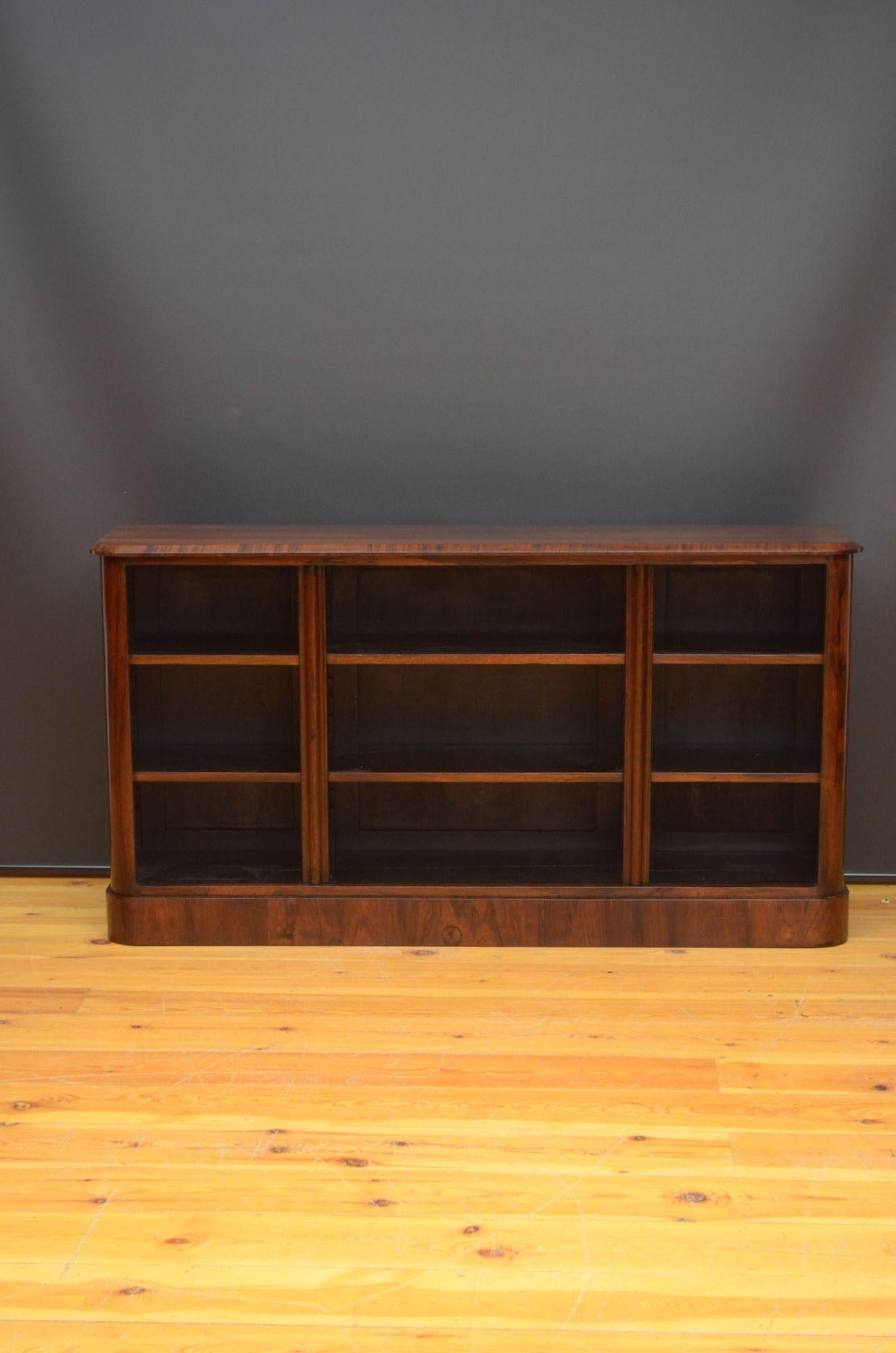 William IV Low Rosewood Open Bookcase In Good Condition In Whaley Bridge, GB