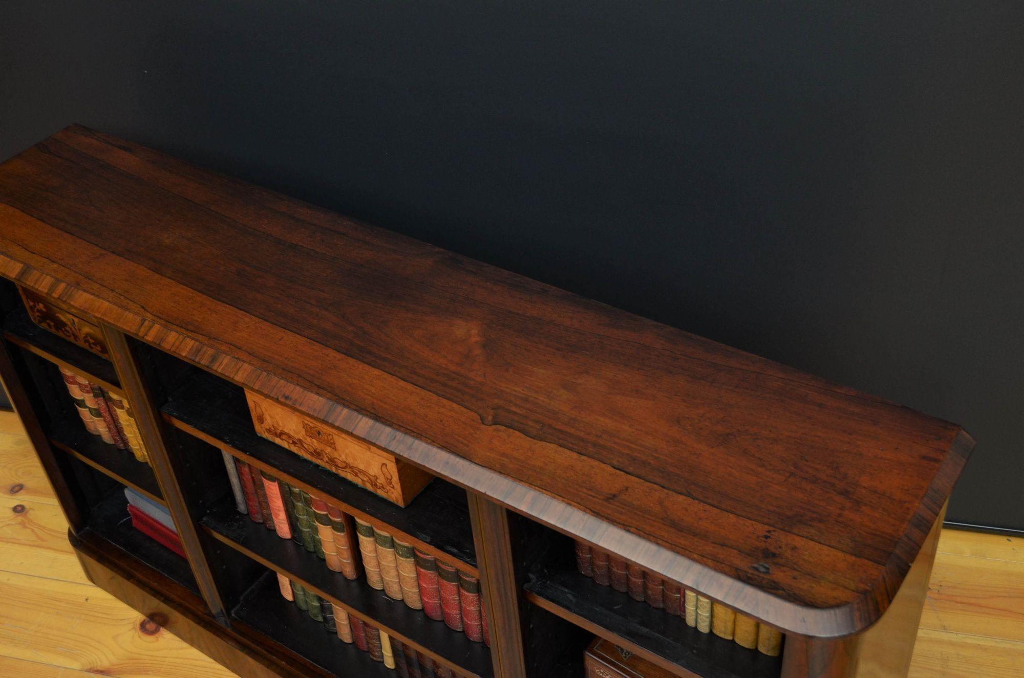 William IV Low Rosewood Open Bookcase 2