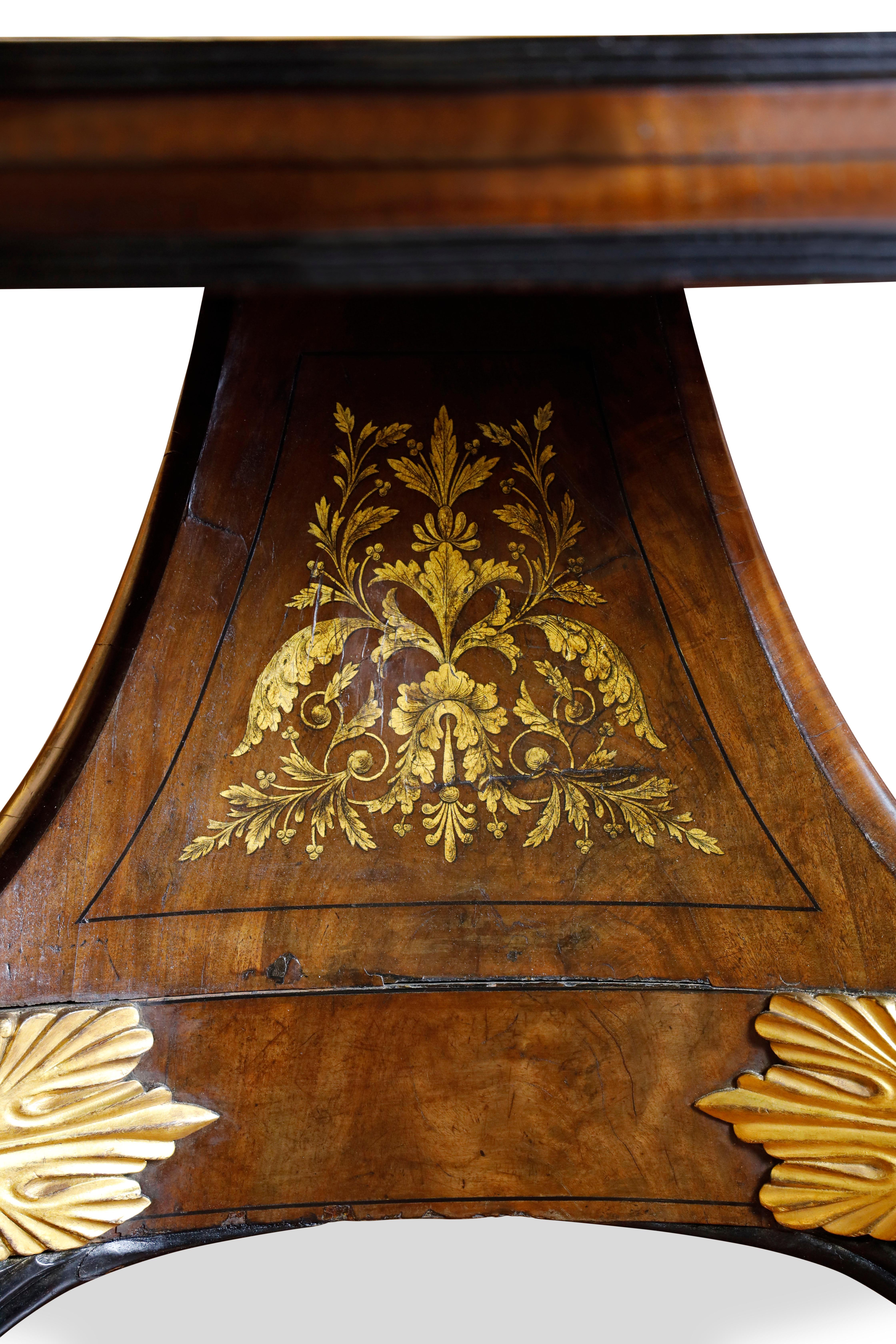 William IV Mahogany and Gilt Center Table For Sale 4
