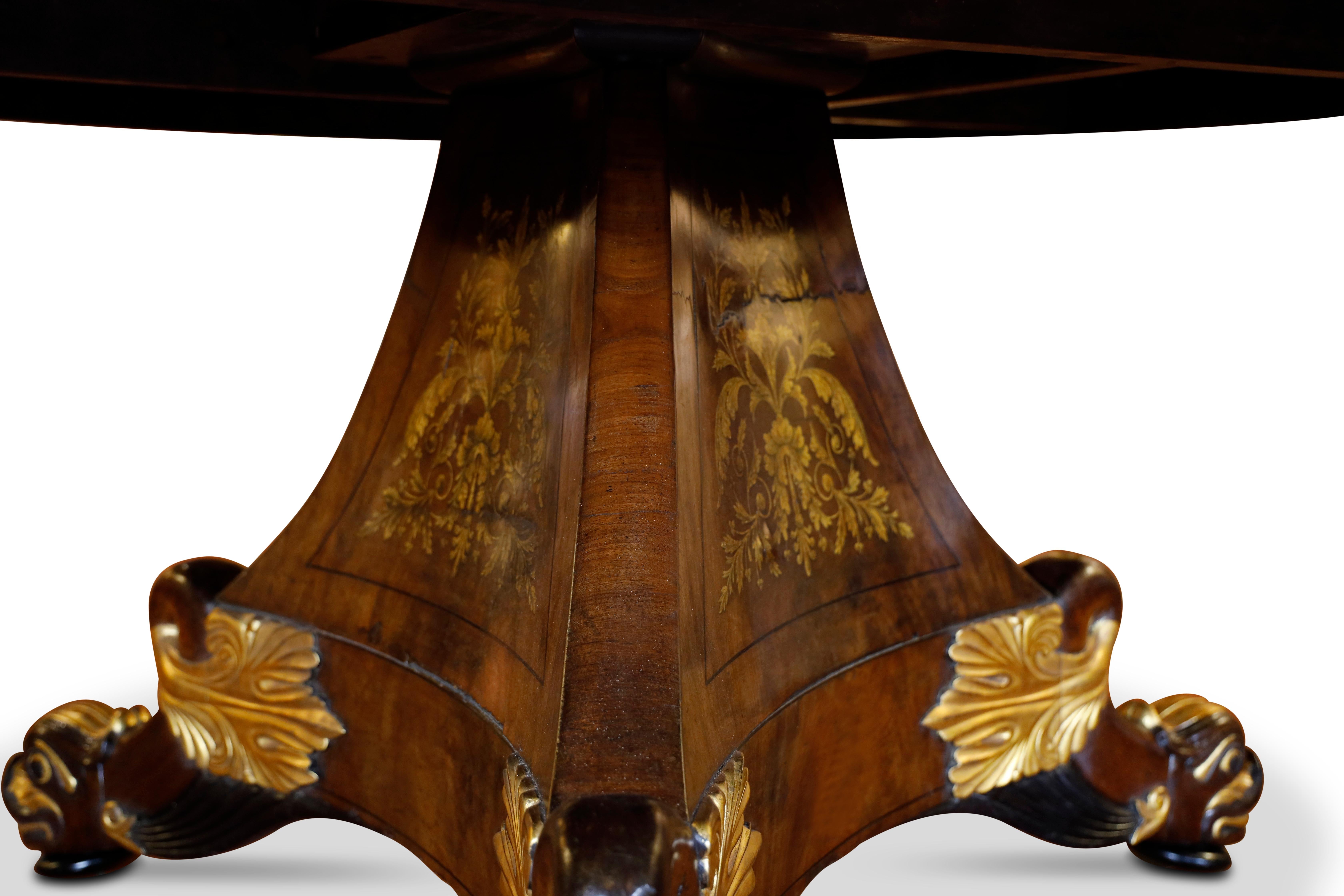 William IV Mahogany and Gilt Center Table For Sale 5
