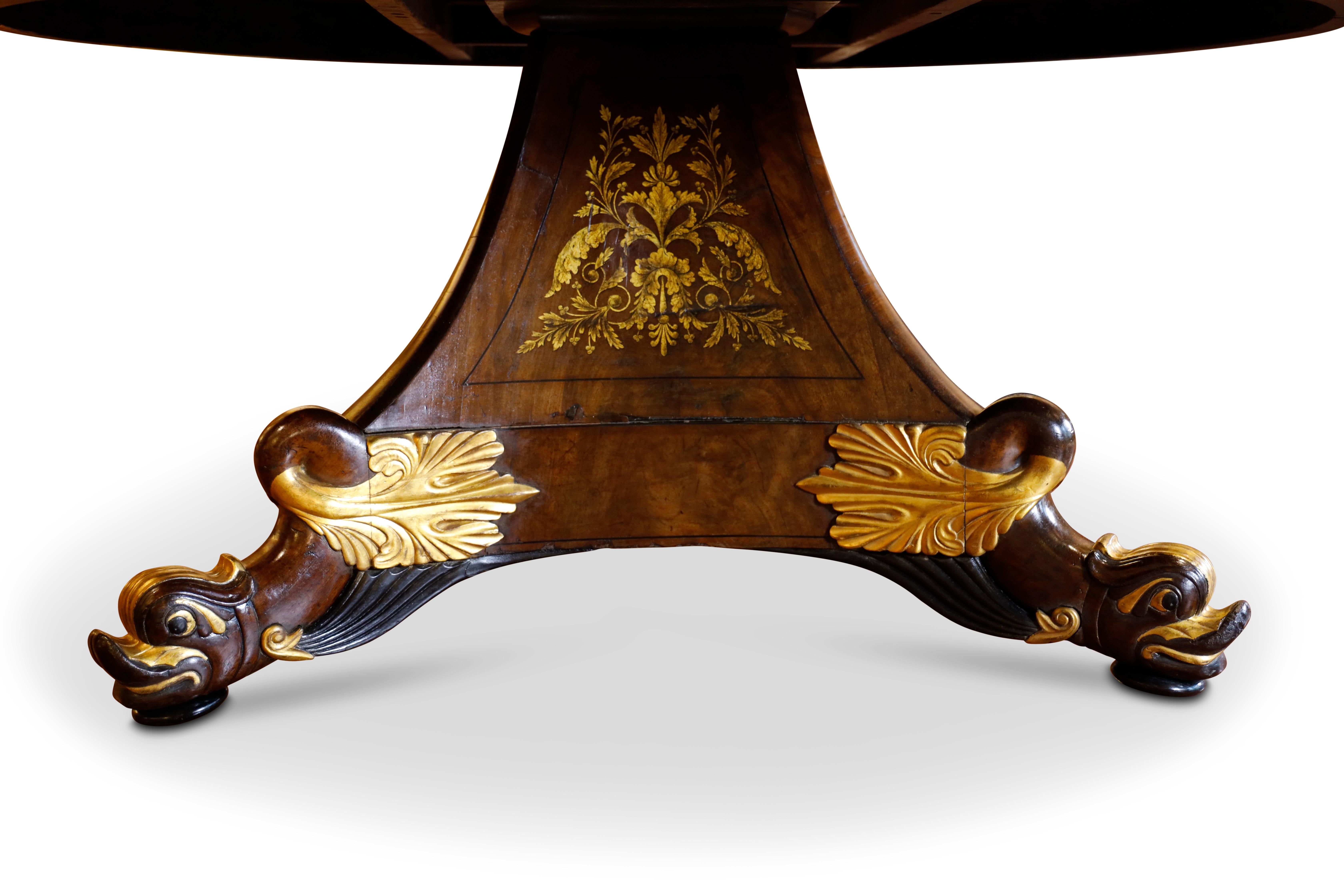 William IV Mahogany and Gilt Center Table For Sale 6
