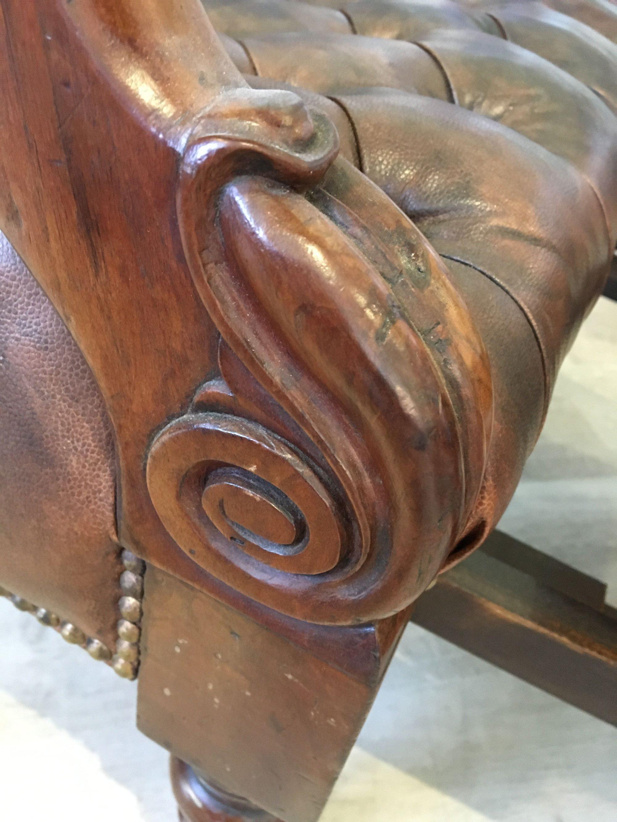 William IV Mahogany and Leather Reclining Library Chair 4