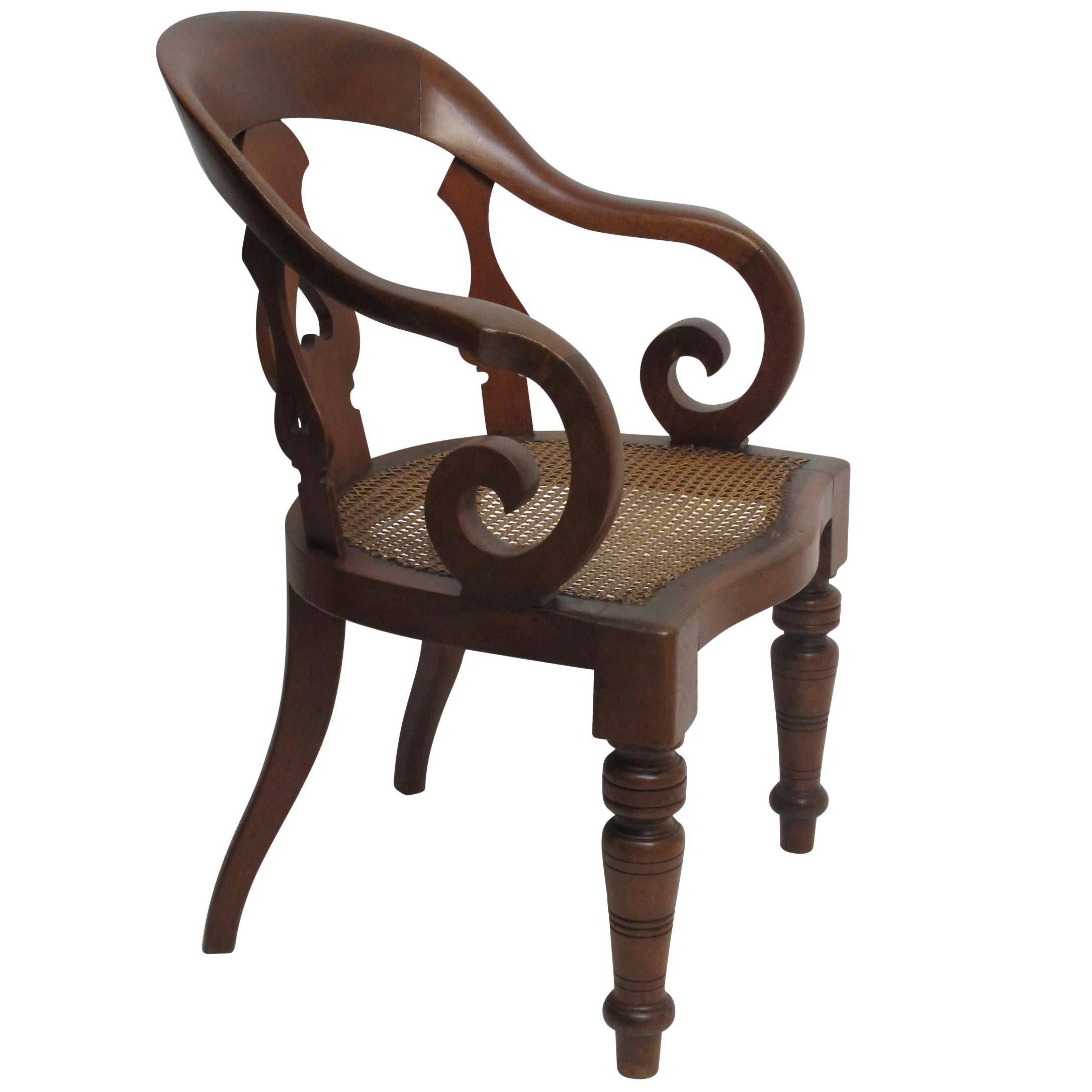 William IV Mahogany Barber's or Dentist's Chair, England, circa 1830 For Sale