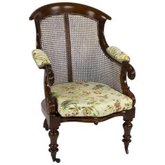 William IV Mahogany Bergère Library Chair Attributed to Gillows