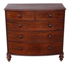 William IV Mahogany Bow Front Crossbanded Chest of Drawers, circa 1830