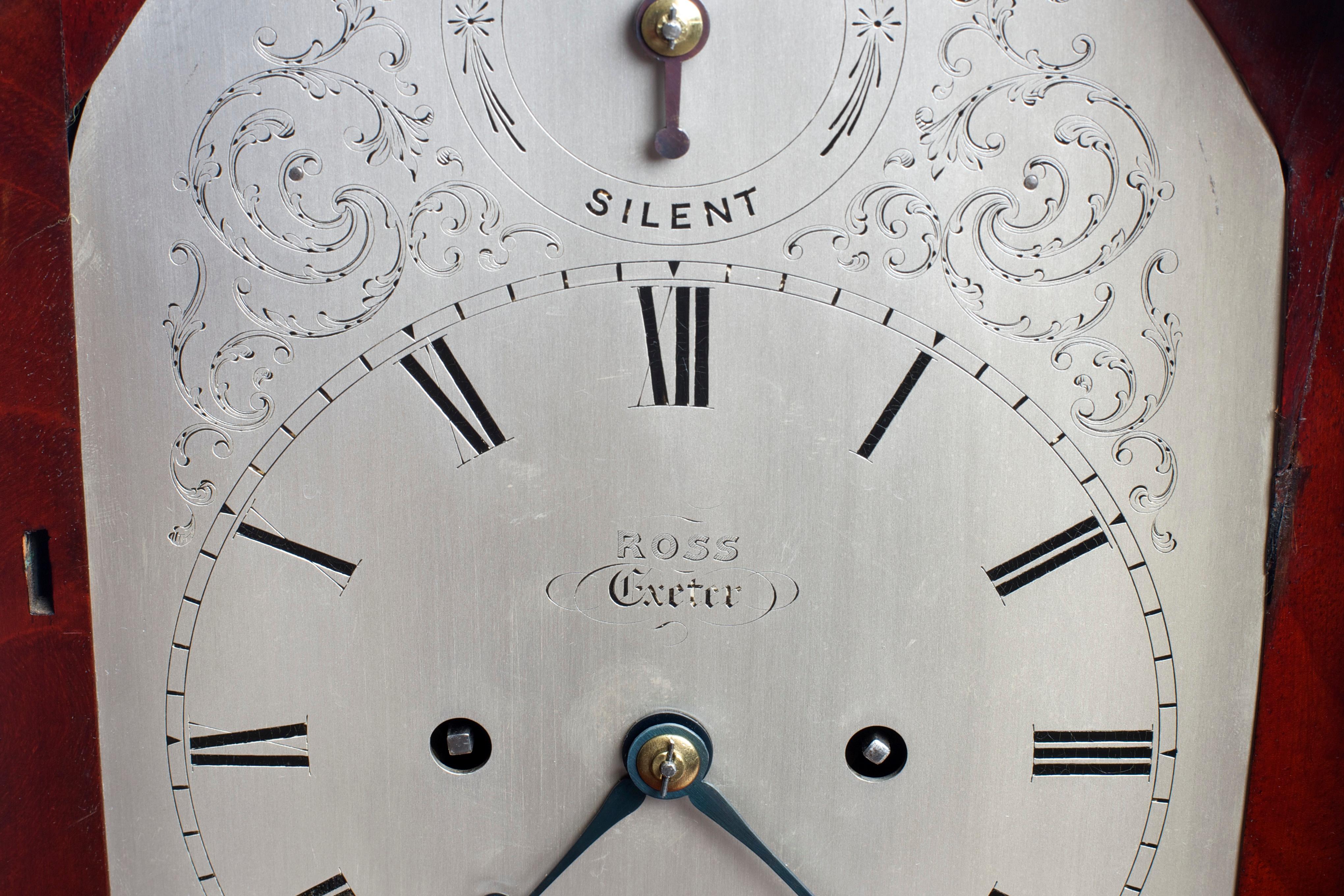 William IV Mahogany Bracket Clock by Daniel Ross, Exeter For Sale at