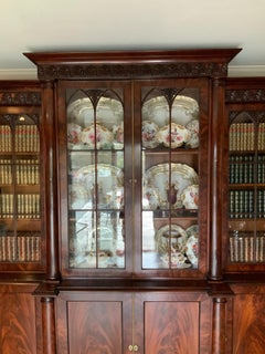 William IV mahogany Breakfront bookcase