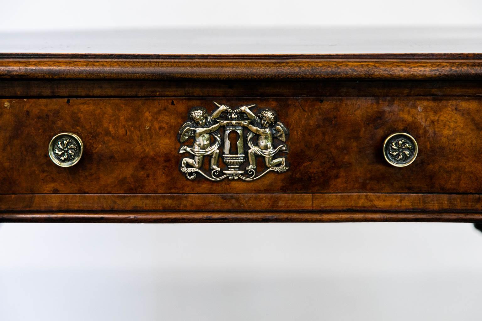 Mid-19th Century William IV Mahogany & Burled Walnut Side Table For Sale