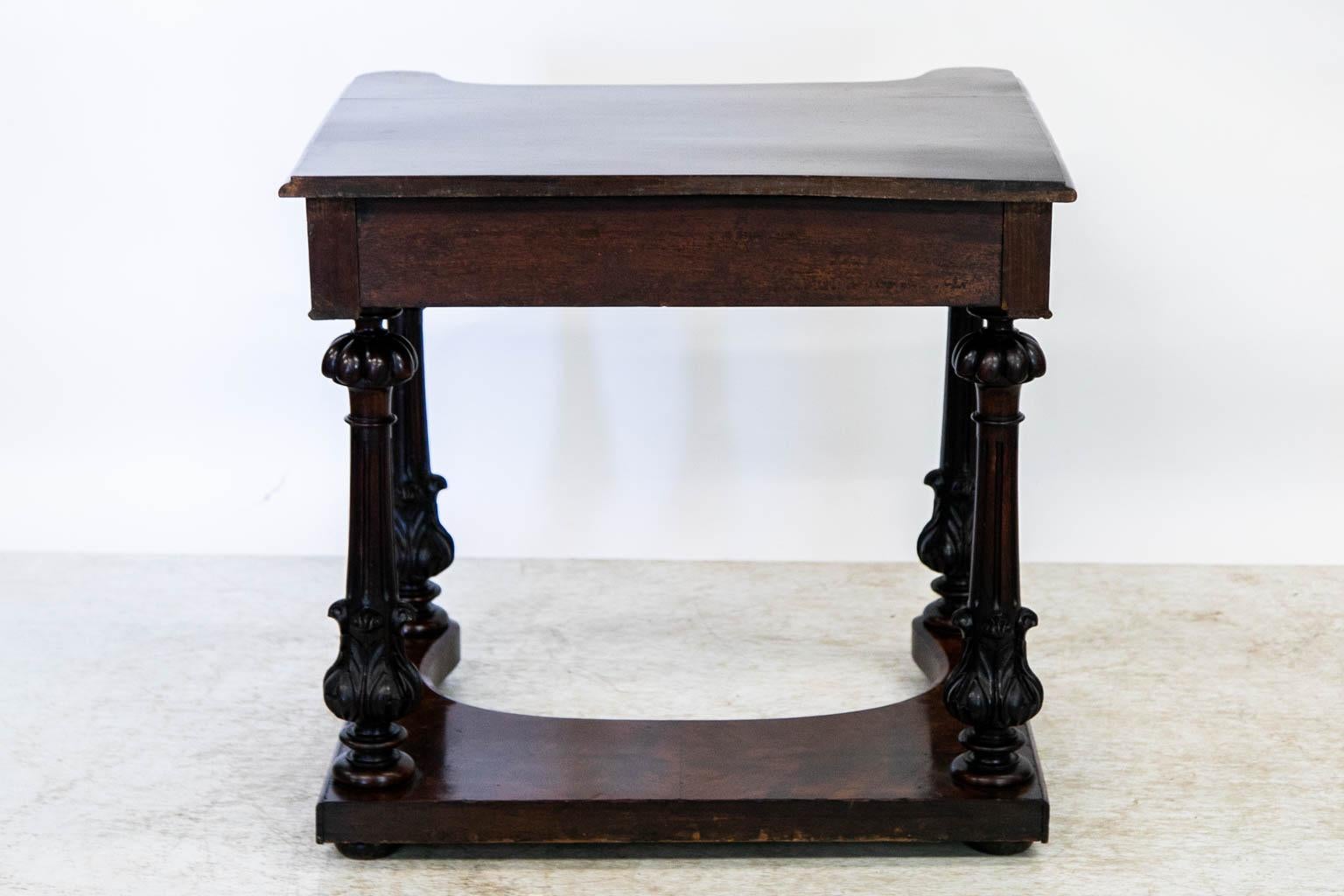 William IV Mahogany & Burled Walnut Side Table For Sale 3