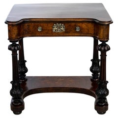 Antique William IV Mahogany & Burled Walnut Side Table
