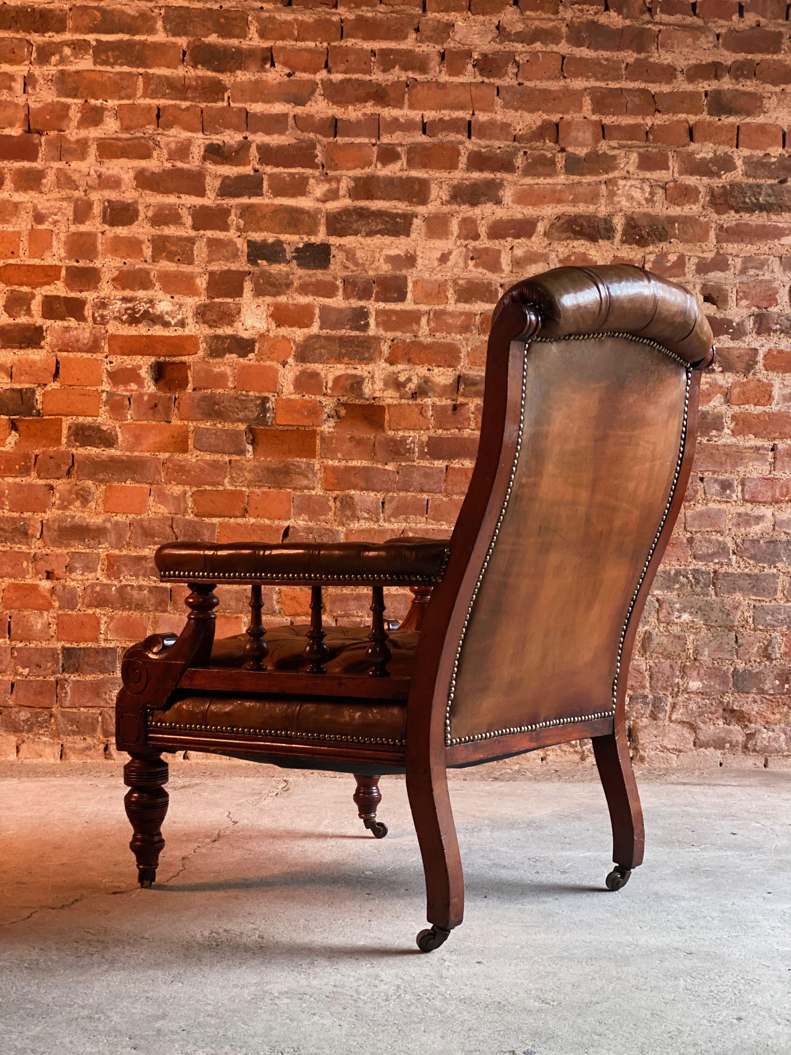 William IV mahogany buttoned back leather library chair, 19th century, circa 1835

Magnificent antique William VI mahogany & leather button back leather library chair early, 19th century, circa 1835, The chair with its beautiful aged brown leather