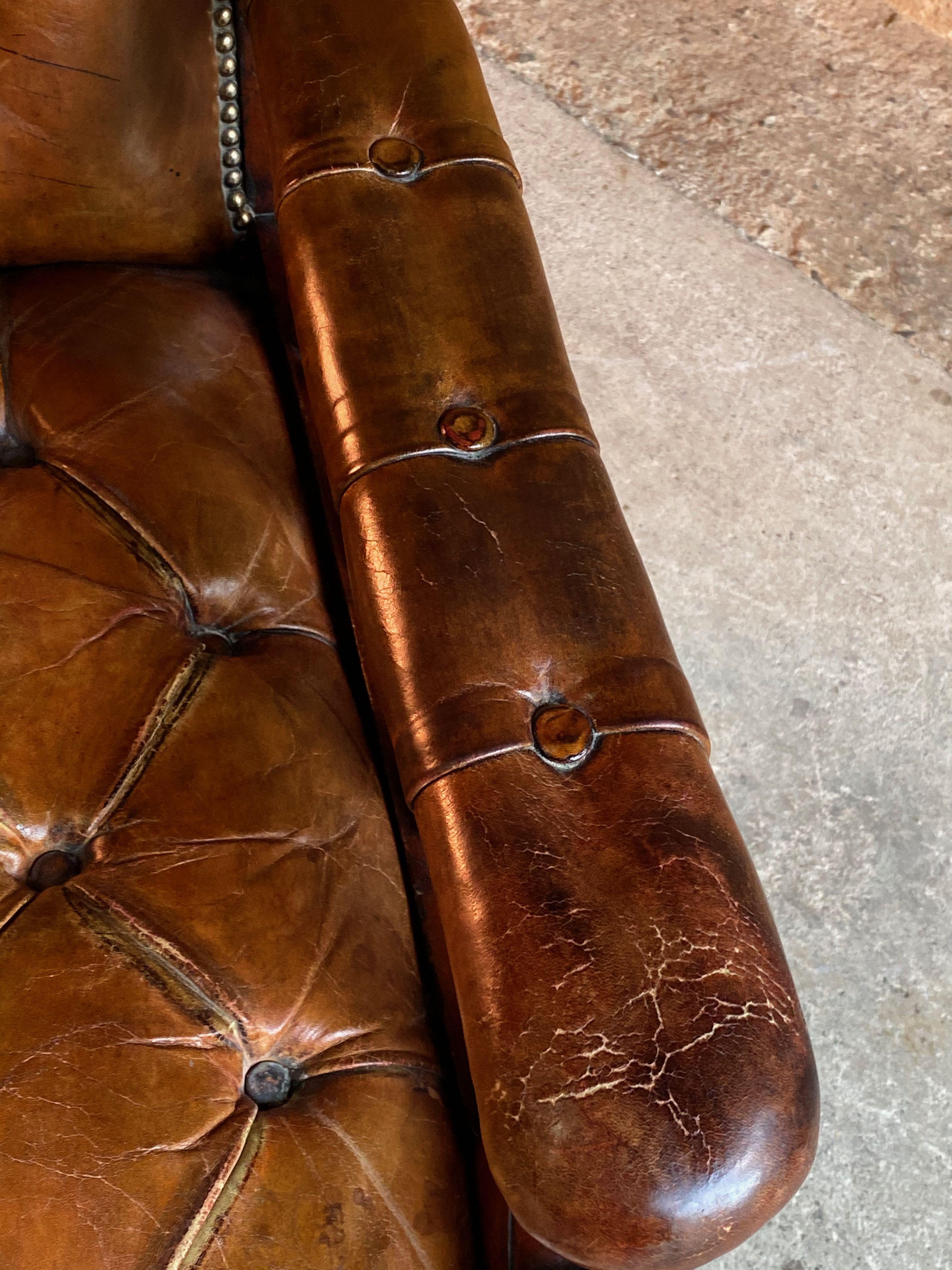 Mid-19th Century William iv Mahogany Buttoned Back Leather Library Chair 19th Century, circa 1835