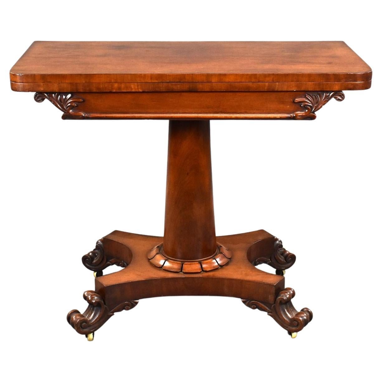 William IV Mahogany Card Table For Sale