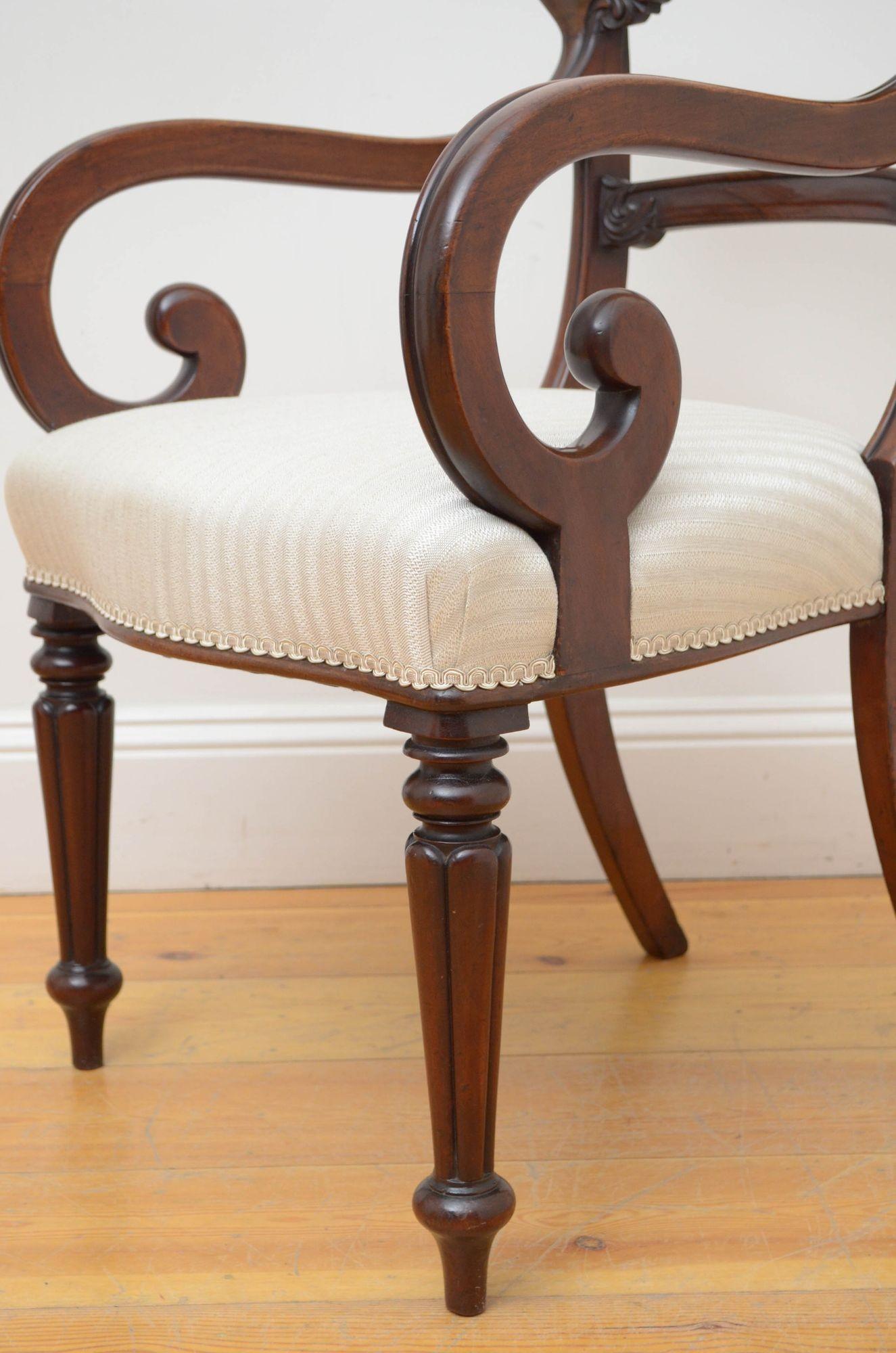 William IV Mahogany Carver Chair For Sale 8