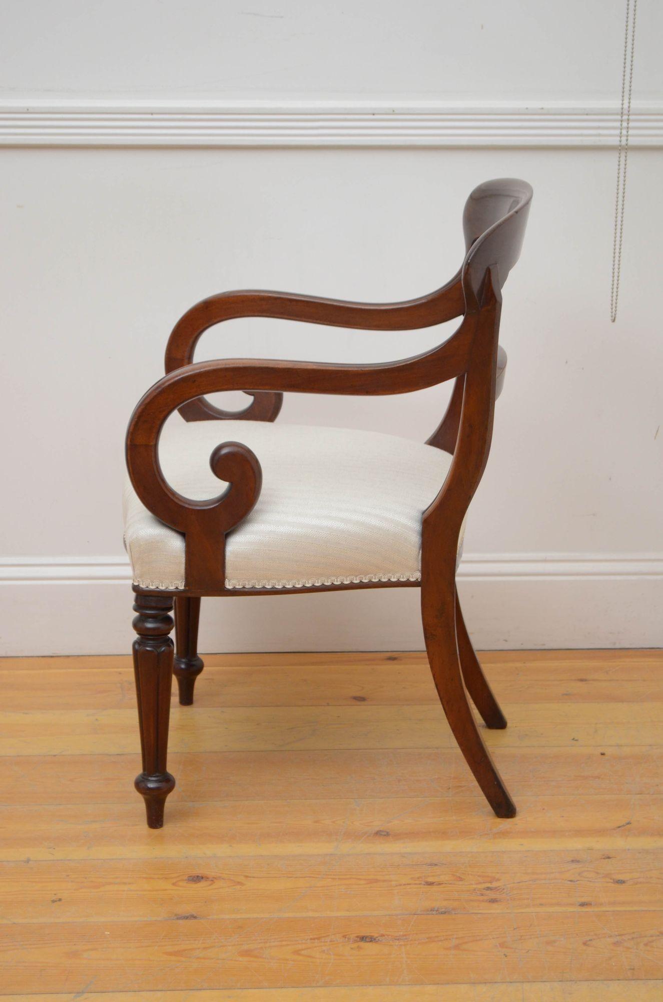 William IV Mahogany Carver Chair For Sale 1