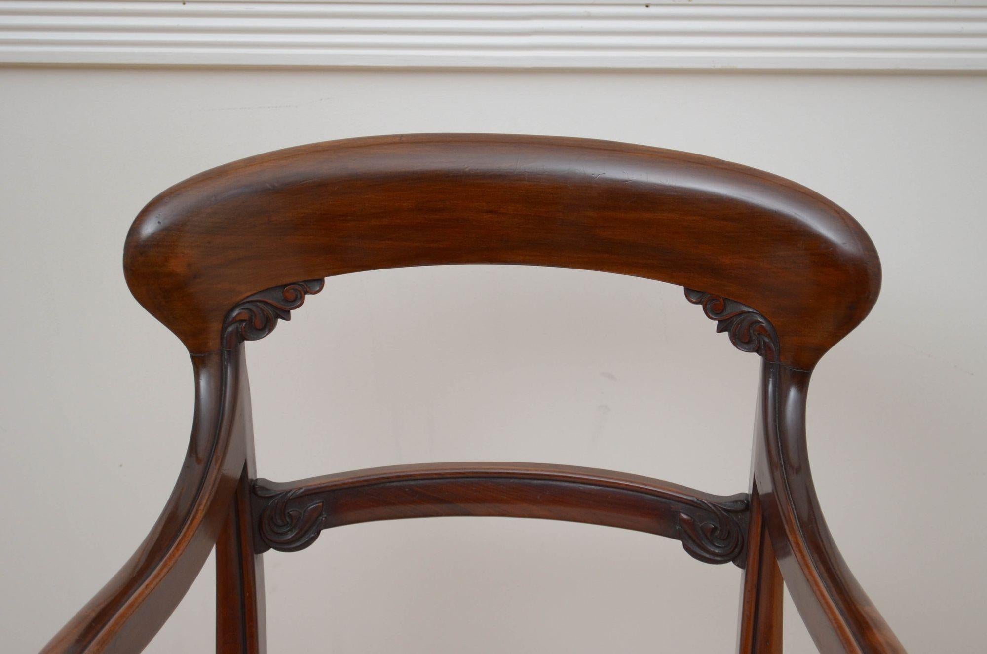 William IV Mahogany Carver Chair For Sale 2