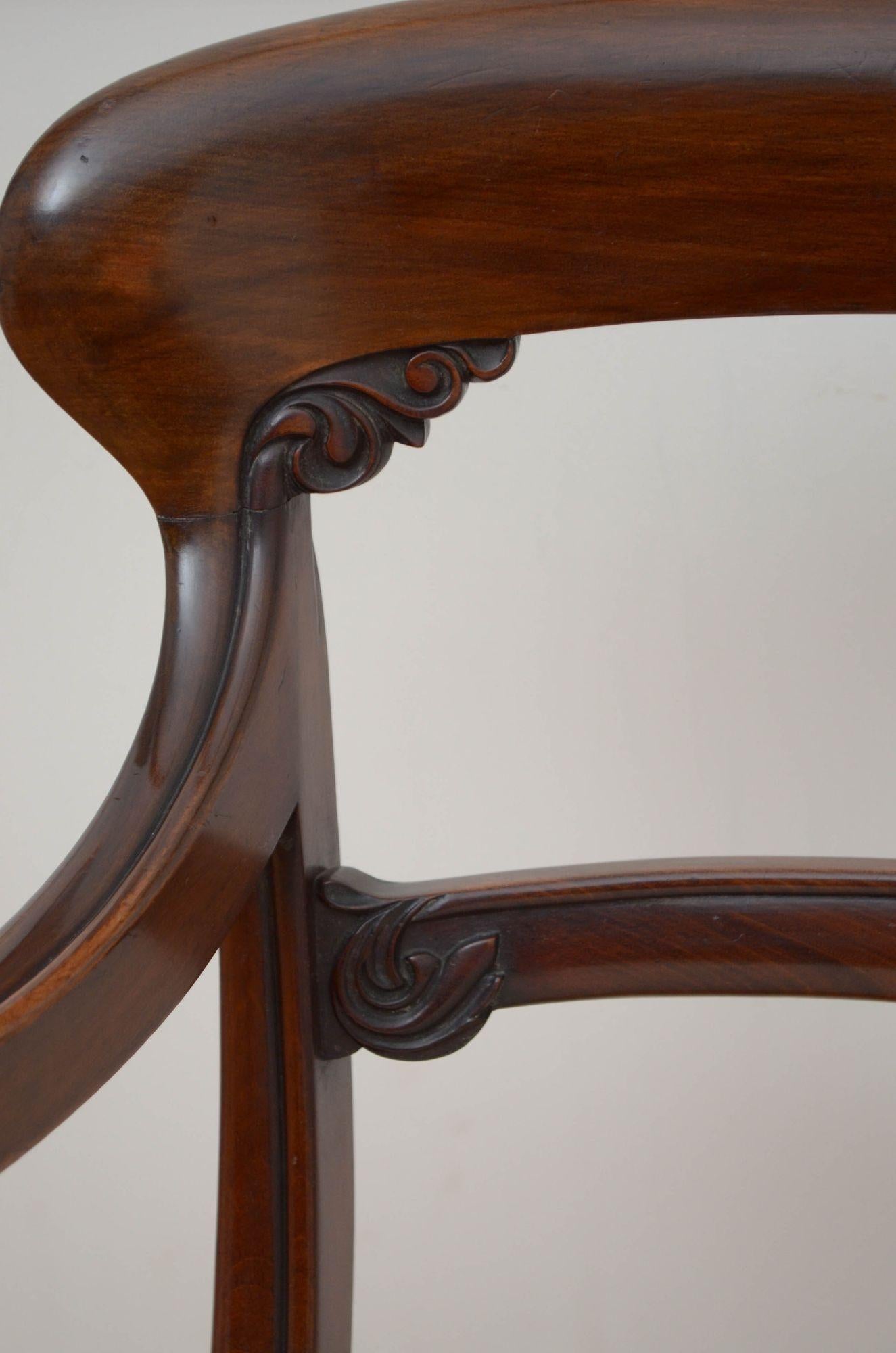 William IV Mahogany Carver Chair For Sale 4