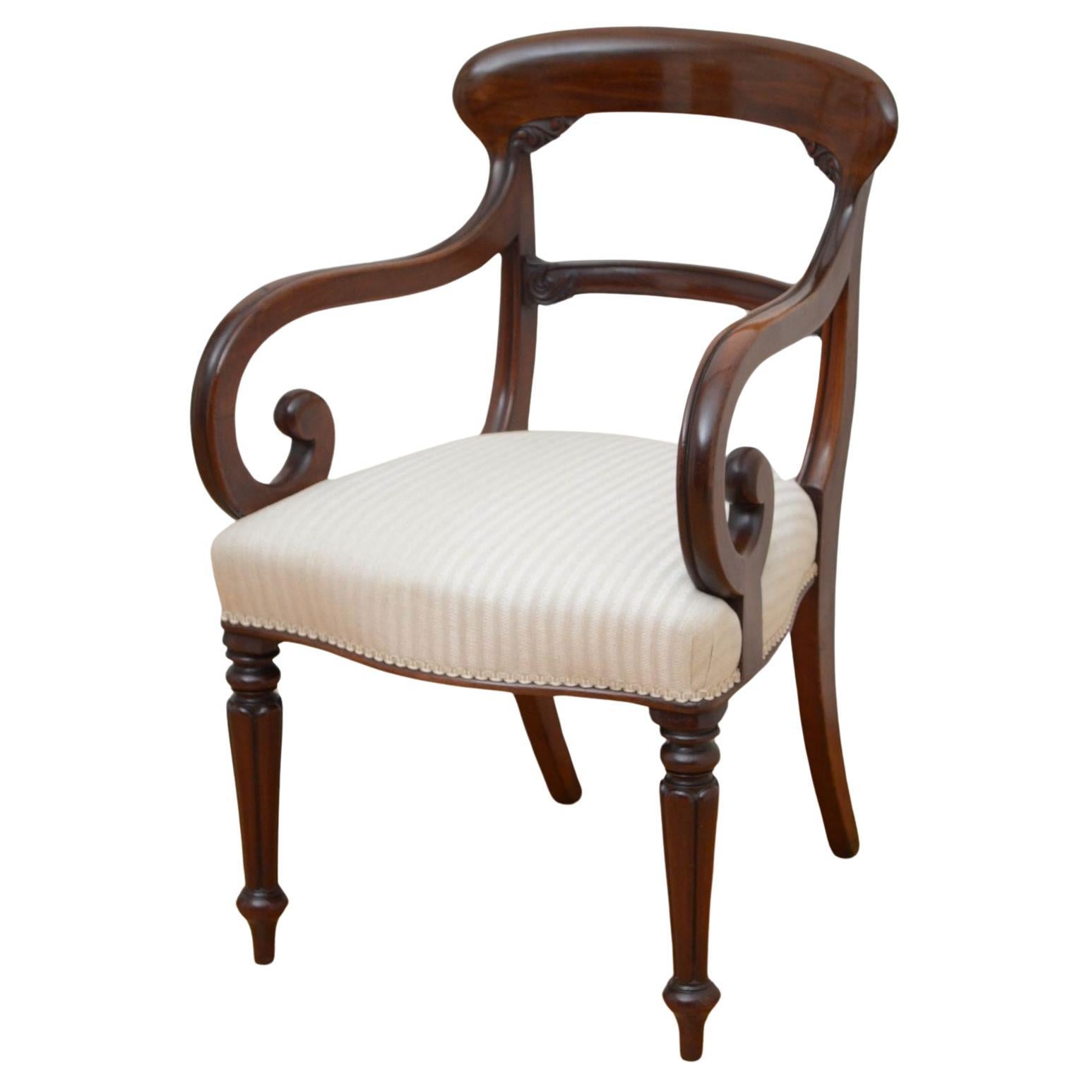 William IV Mahogany Carver Chair For Sale