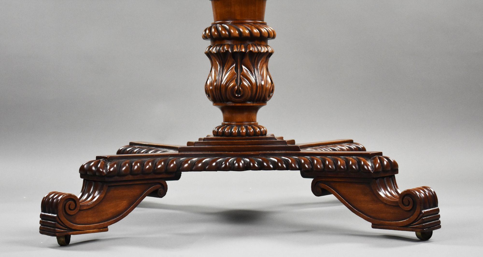 Table à déjeuner circulaire en acajou William IV en vente 5