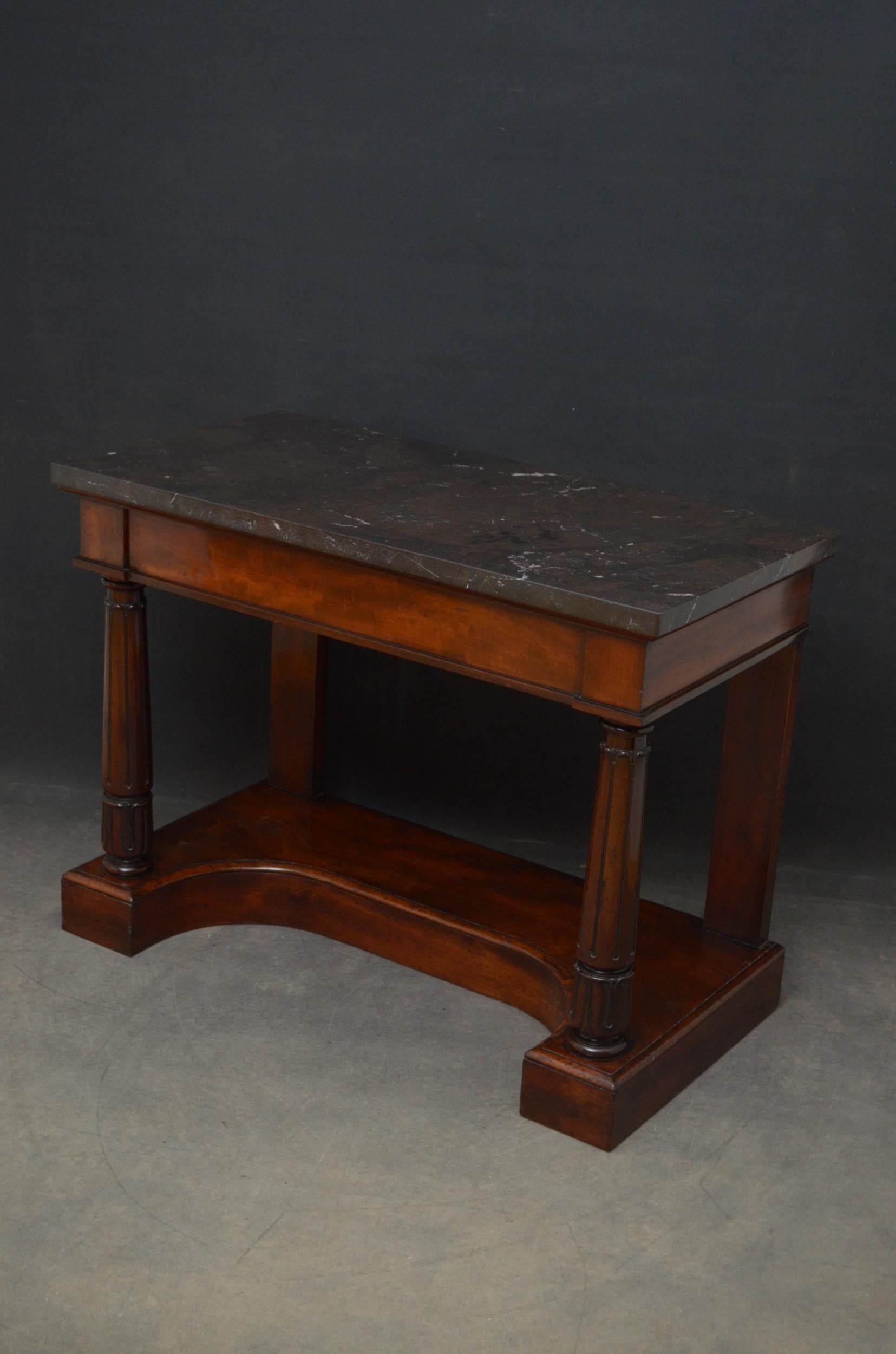 British William IV Mahogany Console Table  For Sale