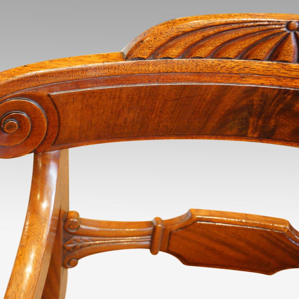 English William IV Mahogany Desk Chair For Sale