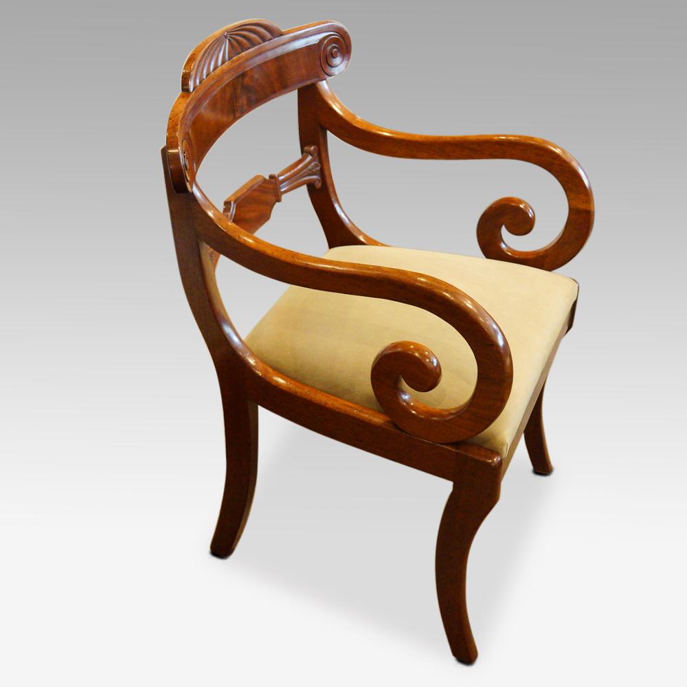 William IV Mahogany Desk Chair For Sale 1