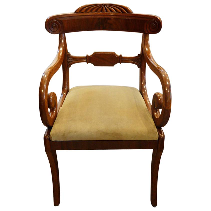 William IV Mahogany Desk Chair For Sale