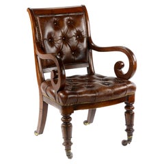 William iv Mahogany Desk or Library Chair attributed to Gillows