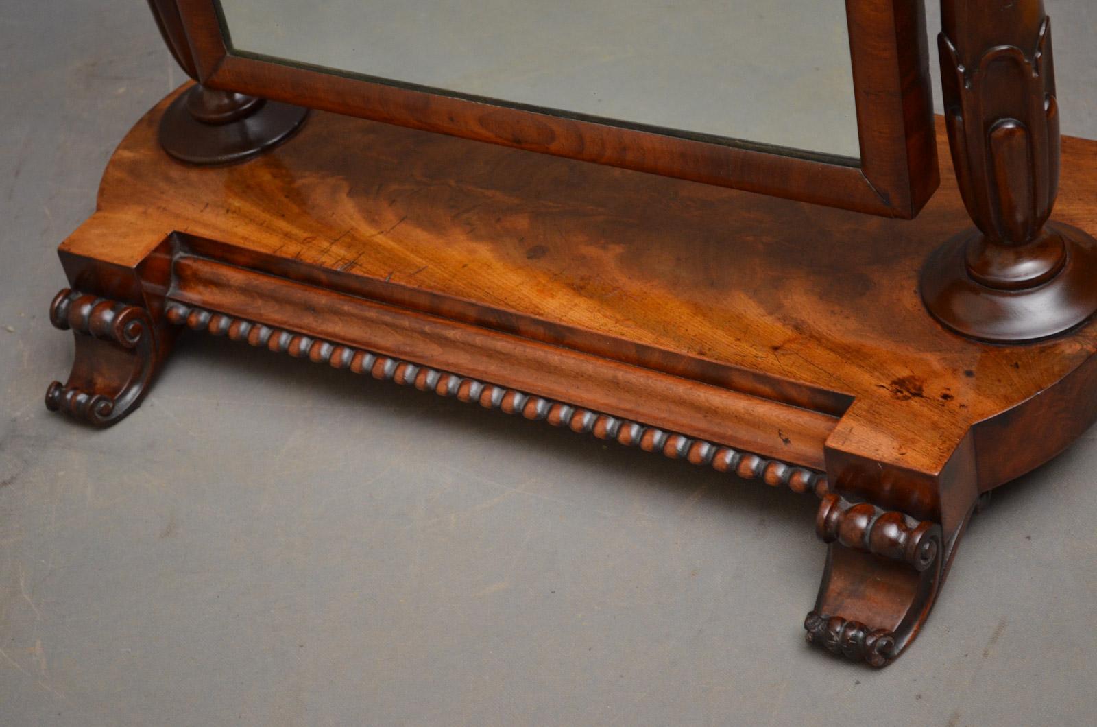 English William IV Mahogany Dressing Table Mirror