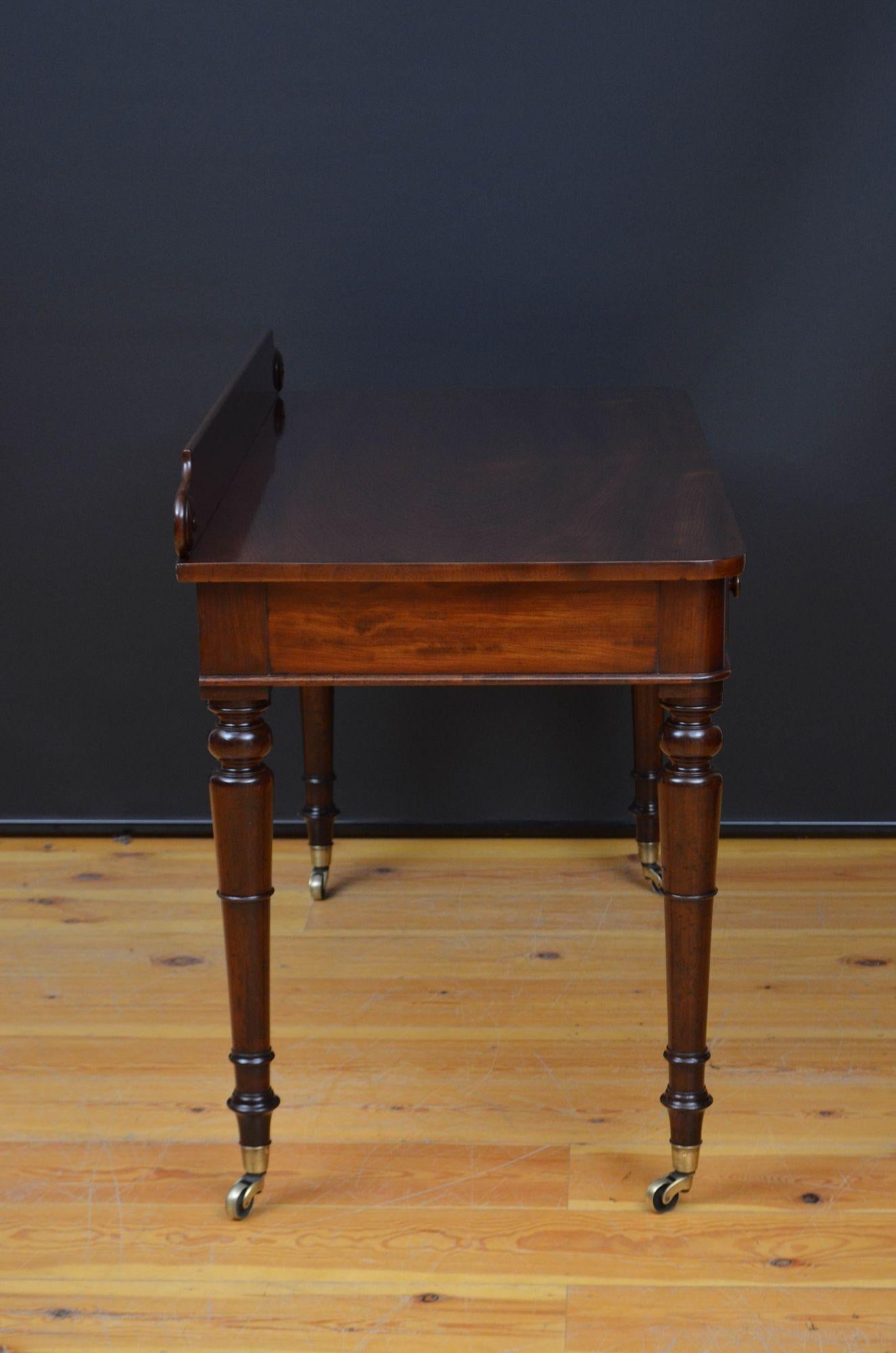 William IV Mahogany Dressing Table or Writing Table For Sale 9