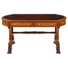 William IV Mahogany End Support Library Table