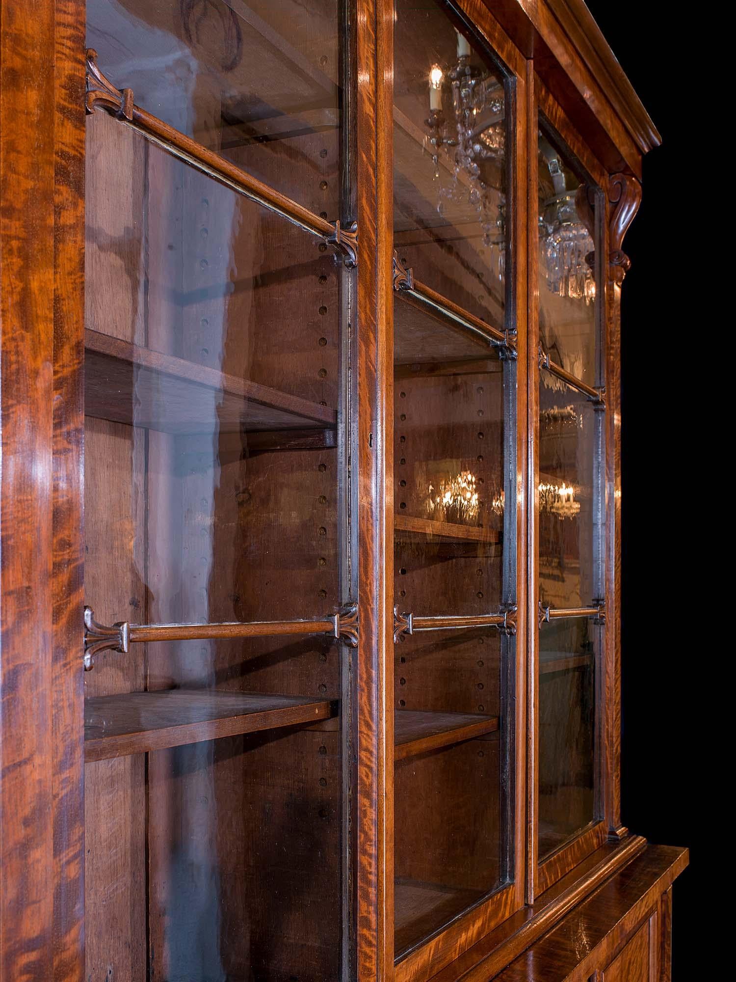 English William IV Mahogany Glazed Bookcase