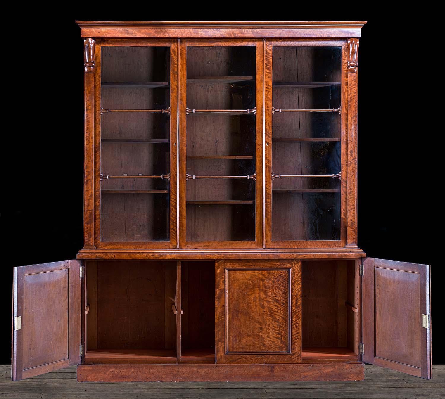 19th Century William IV Mahogany Glazed Bookcase