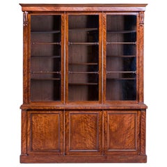 Antique William IV Mahogany Glazed Bookcase