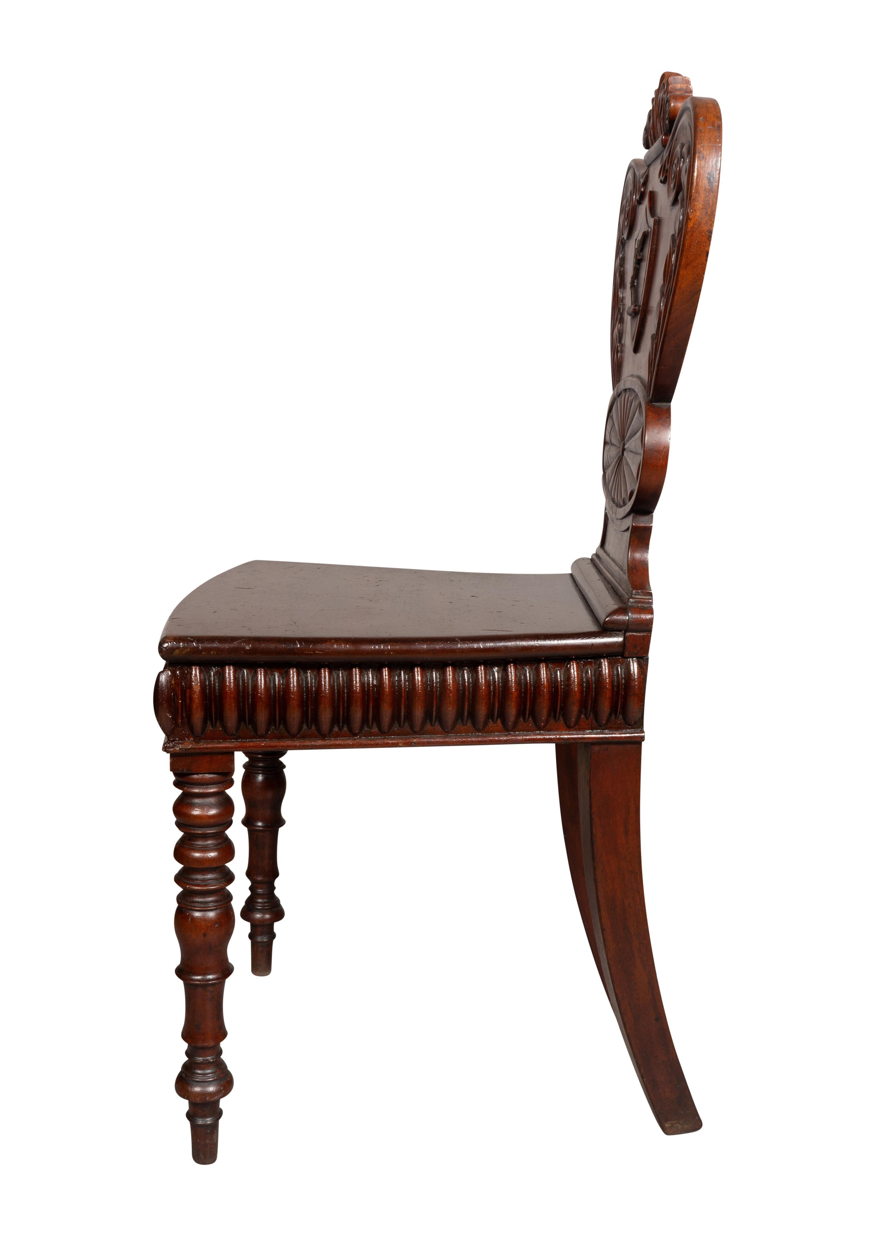 Mid-19th Century William IV Mahogany Hall Chair For Sale
