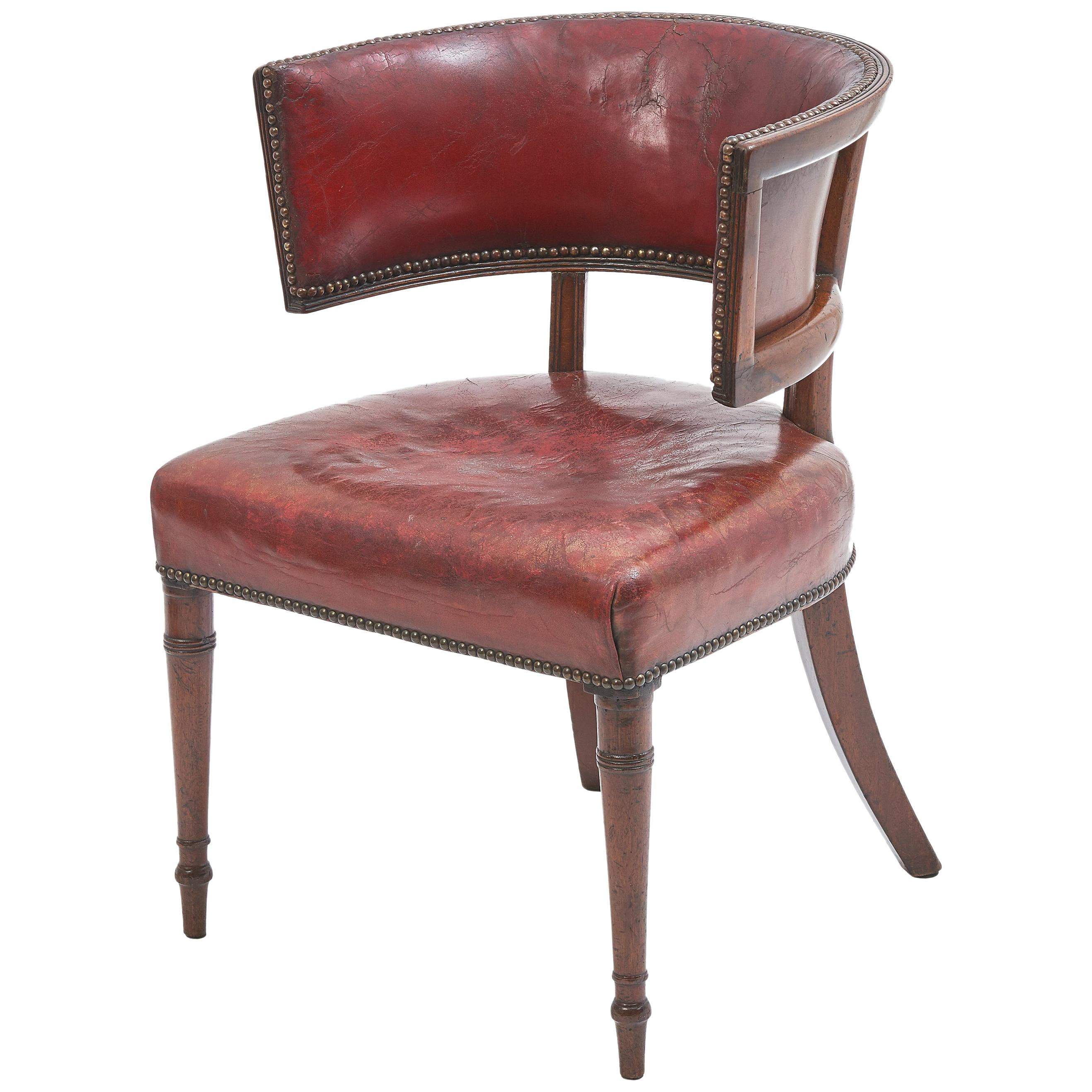 William IV Mahogany Klismos Style Desk Chair, English, circa 1840