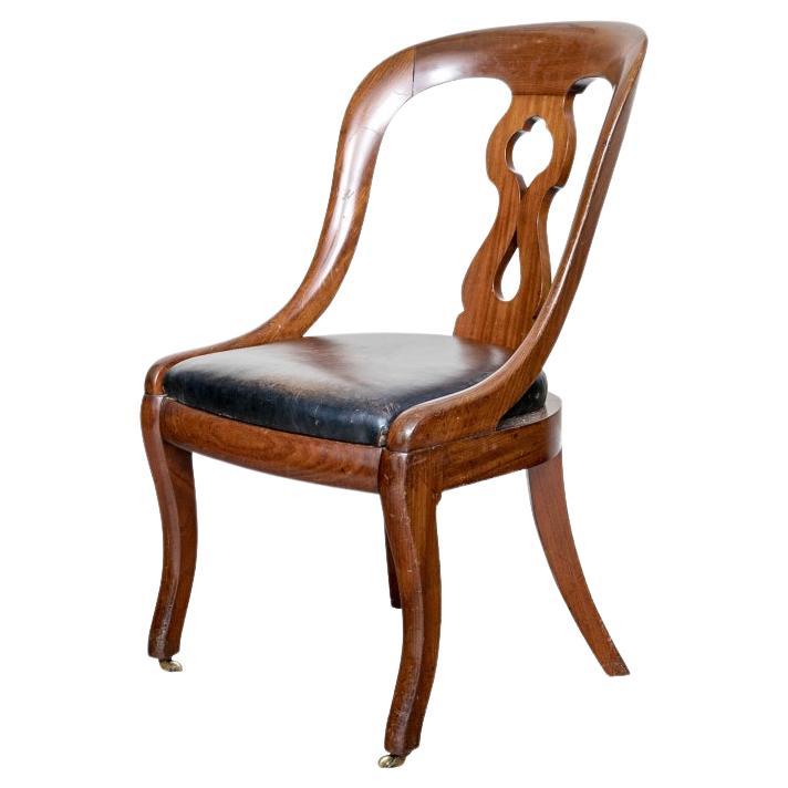 William IV Mahogany Library Chair For Sale