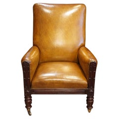 Antique William IV mahogany library chair