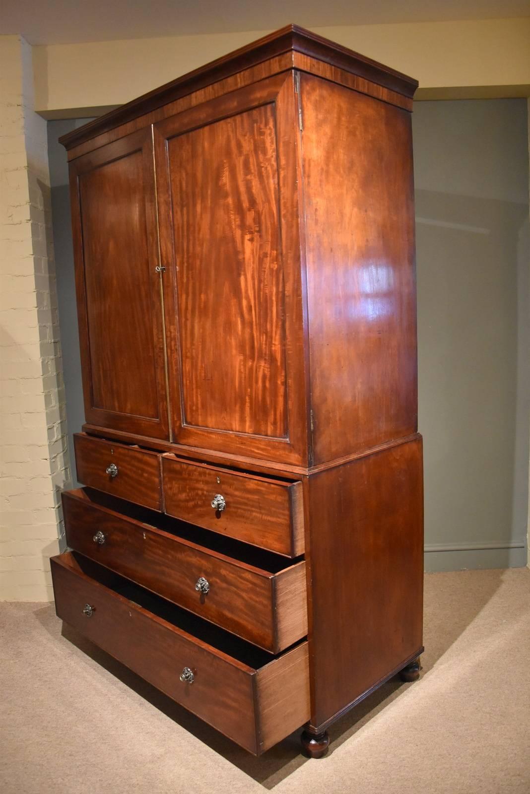 William IV Mahogany Linen Press 2